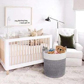 CherryNow X-Large Cotton Rope Basket for Home Storage