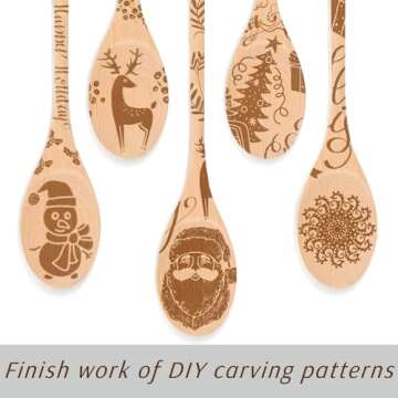 HANSGO 3PCS 12 Inch Long Wooden Spoons, Long Handle Wooden Cooking Mixing Oval Spoons Tasting Spoons Large Cooking Spoons