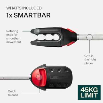 Les Mills™ SMARTBAR™ Exercise Barbell for Total Body Workouts, For Use With Free Weights, Home G...
