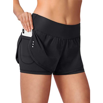 Comfortable Women's 2 in 1 Running Shorts with Pockets