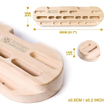 POWER GUIDANCE Wooden Hangboard for Grip Strength Training