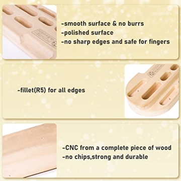 POWER GUIDANCE Wooden Hangboard for Grip Strength Training