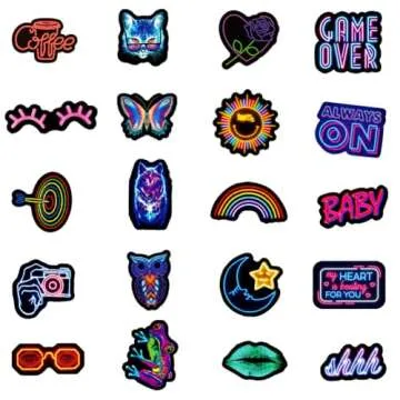 100Pcs Neon Stickers Decal, Waterproof Vinyl Stickers Pack for Bumper, Laptop, Skateboard, Water Bottle, Luggage, Phone, Graffiti Stickers for Adults