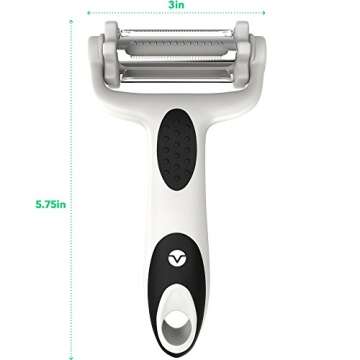 Vremi 3 in 1 Julienne Vegetable Peeler - Citrus Fruit Peeler for Orange Lemon Cocktails - Carrot and Potato Peeler with Rotating Serrated Straight and Julienne Stainless Steel Slicer Blades - Black