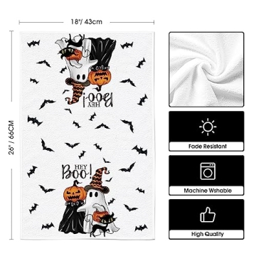 Artoid Mode Halloween Kitchen Towels Colorful Seasonal Set