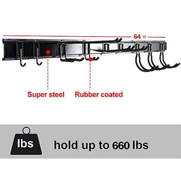 Ultrawall 13 PCS Tool Storage Rack, 64 Inches Adjustable Garage Organization Wall Mounted Storage Sy...
