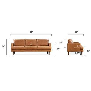 POLY & BARK Girona 88-Inch Leather Couch – Full Grain