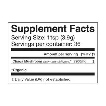 Anima Mundi Chaga Mushroom Powder - Organic Chaga Mushroom Powder - Immune System Support Supplement...