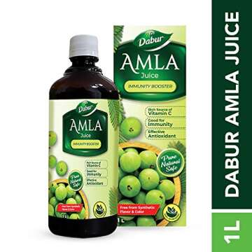 Dabur Amla Juice - Rich Sources of Vitamin C - 100% Ayurvedic Health Juice - 1Ltr