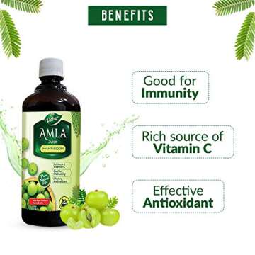 Dabur Amla Juice - Rich Sources of Vitamin C - 100% Ayurvedic Health Juice - 1Ltr