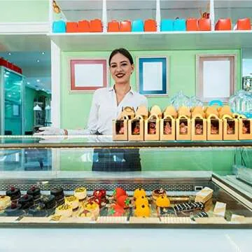 50 Pcs Kraft Paper Cupcake Boxes with Window and Handle