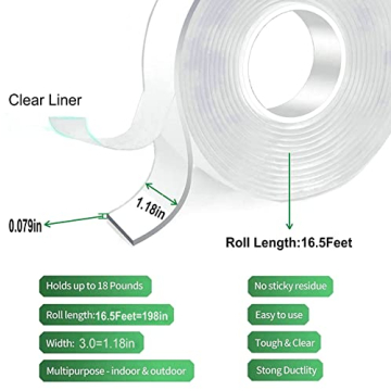 Jxystore Heavy Duty Double Sided Adhesive Tape 16.5FT