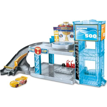 Mattel Disney and Pixar Cars Playset with Lightning McQueen Toy Car & Working Elevator, Florida 500 ...