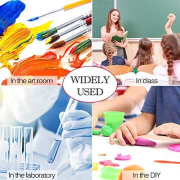 Reusable Resin Kit Mixing Cups Tool Sets, Include 3 Pieces Silicone 100 ml Measuring Cups, 4Pieces Application Brushes and 6 Pieces Mixing Spoon for Makeup