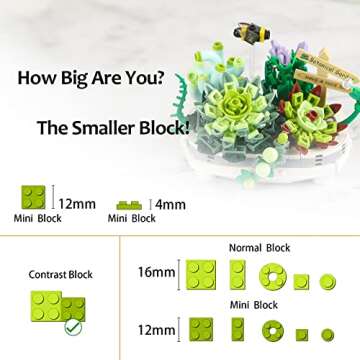 QLT QIAOLETONG Mini Bricks Bonsai Model Creative DIY Simulation Mini Particle Flower Botanical Colle...