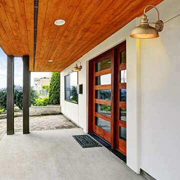 zeyu 2 Pack Industrial Gooseneck Wall Light, 11 inches Barn Light Fixture, Gold Finish, 02A390-2 AG