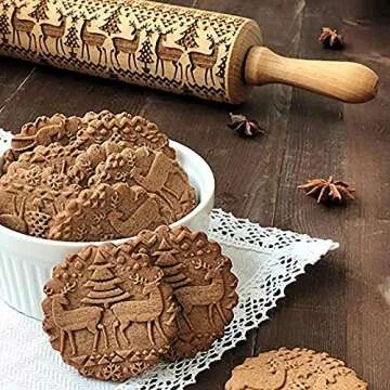 Embossed Rolling Pin for Christmas Gifts for Women