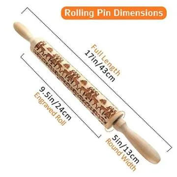 Embossed Rolling Pin for Christmas Gifts for Women