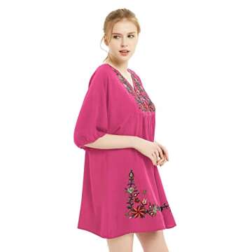 Shop futurino Mexican Embroidered Floral Dress for Women