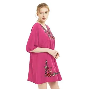 Shop futurino Mexican Embroidered Floral Dress for Women