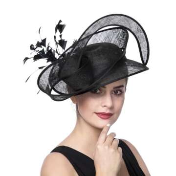 SAFERIN Elegant Fascinators Hat with Flowers and Ribbons