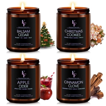 Christmas Candles Set, Christmas Scented Candles for Home, 4 Pack Holiday Candles Natural Soy Candle...