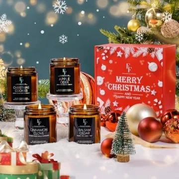 Christmas Candles Set - Festive 4 Pack Scented Candles