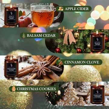 Christmas Candles Set - Festive 4 Pack Scented Candles