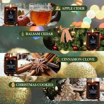 Christmas Candles Set - Festive 4 Pack Scented Candles