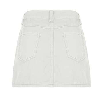 Multitrust Women Y2K Denim Mini Skirts Low Waist Pleated Gothic Cargo Shorts Skirt A-line Mini Skirt Dresses Streetwear (Cargo Creamy White, S)