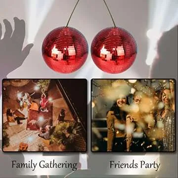 2022 New Cherry Shaped Disco Ball Decor Handmade Mirror Glass Brick Cherry Disco Ball Bar Party Home Hanging Decorations Red-M