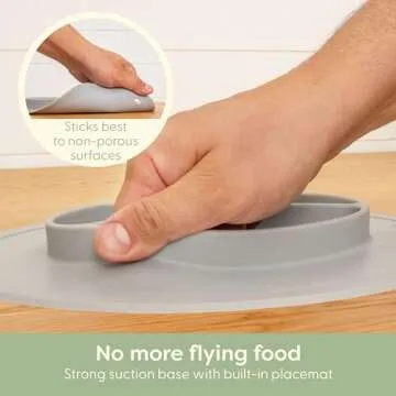 UpwardBaby Suction Plates & Bowls for Baby -Toddler Essentials Silicone Baby Plate & Bowl with 2 Baby Spoons Self Feeding 6 Months - Kids Plates Baby Utensils & Baby Feeding Supplies BPA Free