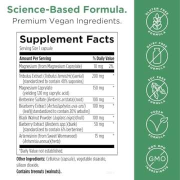 Designs for Health GI Microb-X - Botanical Gut Support, Cleanse + Detox Supplement with Tribulus, Berberine + Barberry Extract - Vegetarian + Non-GMO (60 Capsules)