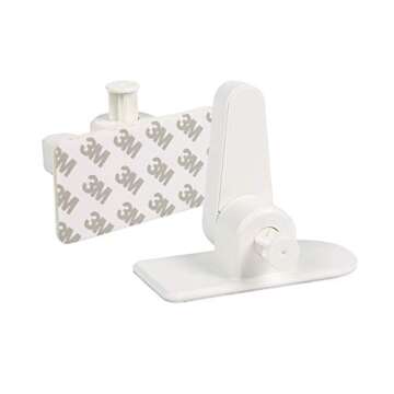 4 Pack Child Proof Door Lever Lock Prevents Toddlers from Opening Doors - One Hand Opertaion Adhesive Baby Proofing Door Handle Safety Locks for Kids