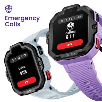 TickTalk5 LTE Kids Smart Watch with GPS Tracker, Phone Watch, Advanced Parental Controls, Video & Voice Calls, Text, School Mode, Free Music, SOS & 911, Safety Alerts, Pre-Installed SIM