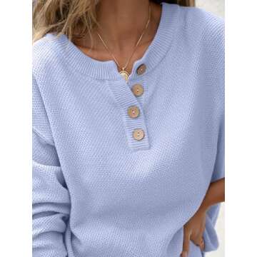ANRABESS Women 2 Piece Outfits Oversized Loose Waffle Knit Sweater Set 2024 Fall Trendy Matching Lounge Sets Cozy Clothes sky blue X-Small