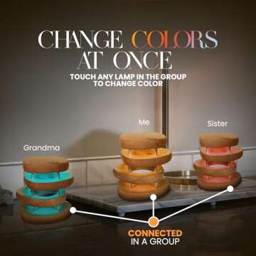 Friendship Lamp® Mid-Century Knotty Alder Wood Design Handmade in USA - Wi-Fi Touch Lamp LED Light ...