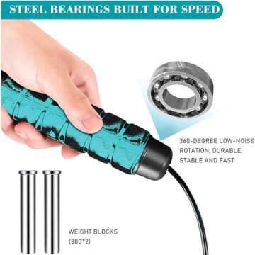 Lightweight Adjustable Ropeless Jump Rope for Fitness Workouts