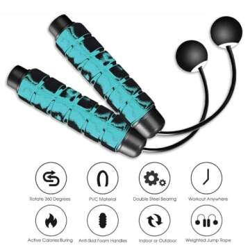 Lightweight Adjustable Ropeless Jump Rope for Fitness Workouts