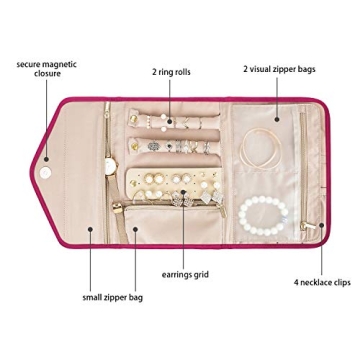 BAGSMART Travel Jewellery Organiser Compact Tangle-Free Storage