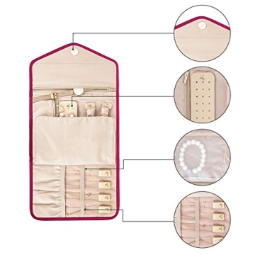 BAGSMART Travel Jewellery Organiser Compact Tangle-Free Storage