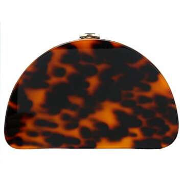 Clutch Purses Women Semicircle Evening Bag Crossbody Bag for Women Elegant Handbags for Wedding Cocktail Party Prom Banquet (Leopard Print)