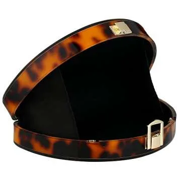 Clutch Purses Women Semicircle Evening Bag Crossbody Bag for Women Elegant Handbags for Wedding Cocktail Party Prom Banquet (Leopard Print)