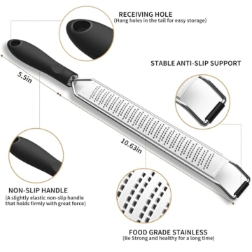 Lemon Zester & Heavy Duty Cheese Grater for Cooking