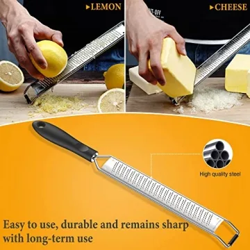 Lemon Zester & Heavy Duty Cheese Grater for Cooking