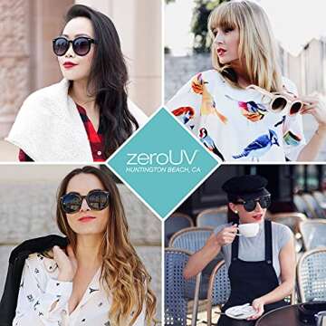 Stylish zeroUV Oversized Sunglasses with UV Protection for Women