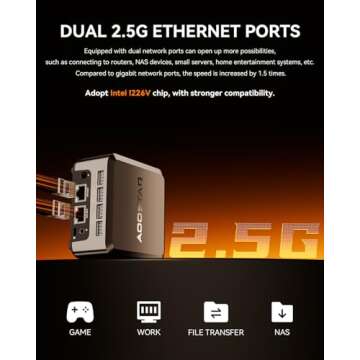 AOOSTAR Intel Twin Lake N150(Upgraded N100) Mini PC, Mini Desktop Computer with LPDDR5 12GB RAM 512G...