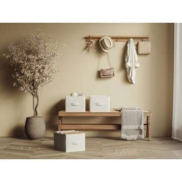 LayerSpace 3 Pack Fabric Storage Bins for Shelves | 14.75x10.25x8.25in Closet Storage Baskets | Coll...