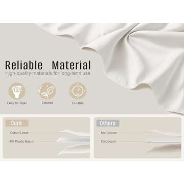 LayerSpace 3 Pack Fabric Storage Bins for Shelves | 14.75x10.25x8.25in Closet Storage Baskets | Collapsible Storage Bins |Fabric Closet Organizers with Handles | White