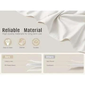 LayerSpace 3 Pack Fabric Storage Bins for Shelves | 14.75x10.25x8.25in Closet Storage Baskets | Collapsible Storage Bins |Fabric Closet Organizers with Handles | White